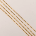 Golden Figaro chain necklaces in stainless steel featuring a sleek and minimalist design - 3mm Figaro Chain / 40+5CM Extension Chain / Gold