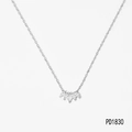 Fijne zilveren ketting met vijf marquise-geslepen zirkonen in waaiervormig patroon - Zilver (PD1830)