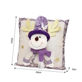 Christmas snowman cushion cover with purple sequins and 3D details, 43x43cm size - Purple Reindeer Pillowcase