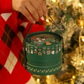 Dark green double-layer Christmas apple gift box with snowman print and leather handle - Christmas Gift Box Pendant Pattern Green