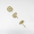 Three-piece minimalist gold geometric stud earrings set with high-polished metallic finish - 3-Piece Stud Earring Set / Gold