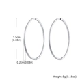 Polished silver stainless steel 3.5cm hoop earrings with 2mm thickness for women - 2*35mm / Silver