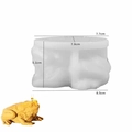 3D toad shaped silicone candle mold for DIY resin crafts with detailed size markers - Toad