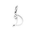 Silver stainless steel letter D pendant with heart detail for DIY jewelry making - Letter D / Steel