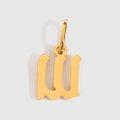 Golden gothic letter W pendant with polished finish for DIY necklaces and jewelry - Letter W / Gold