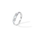 Adjustable 925 sterling silver ring with light blue enamel and sparkling zircon star - Adjustable Open / Brilliant Starlight Glowing Ring (Women)