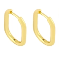 Orecchini a cerchio geometrici a pentagono dorati con design minimalista coreano per donna - Stile Ovale