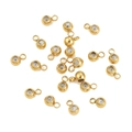 Macro view of gold plated stainless steel slider beads with silicone core and ring loop - Parallel Type - Gold