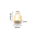 Golden heart-shaped lock pendant in stainless steel with 16.5mm height dimension - Lock-9 / Gold