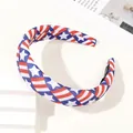 Detail shot of the American flag headband with stars and stripes on a textured fabric - Flag Sponge Headband - Big Stars