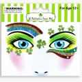 Rainbow and rhinestone clover face art stickers for St. Patrick's Day celebration - Clover Rainbow Brows