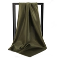 Silky satin scarf in dark olive green featuring elegant drape and glossy finish - Army Green (SD90-48-15)