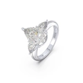 Elegant S925 sterling silver ring featuring three pear-cut sparkling zircon stones - Lzr03-p-6