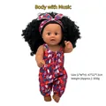 47cm realistic African baby doll in purple floral romper with music function - 47CM Girl Doll (Red Outfit)