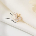 14k gold-plated butterfly pendant charm with clear zircon inlays, 9mm x 10.76mm size - H-10803 Butterfly