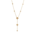 Elegante collana a Y dorata con cerchi di diamanti e pendenti floreali scintillanti - 6# Fiore di Trifoglio