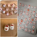 Kit stickers ongles 3D de Noël avec motifs Père Noël, bonhomme de neige et renne - Style de Relief 3D Dessin Animé Père Noël Bonhomme de Neige (CO-485)