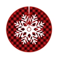 Jupe de sapin de Noël classique à carreaux rouges et noirs avec flocon de neige blanc - Style Flocon de Neige Blanc Plaid Rouge Buffalo (11)