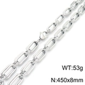Collana a catena a graffetta in argento per uomo e donna con trama lucida taglio diamante - 45cmx0.8cm / Collana Argentata 45cm (KN290015-Z)