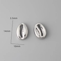 Silver conch shell charm bead for jewelry making 14x10mm with 3.5mm hole size - 7# Platinum Plated