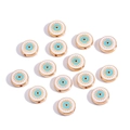 10mm white and blue evil eye round alloy beads with golden gear edge for jewelry making - Round / White
