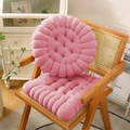 Pink biscuit shaped plush seat cushions in round and square styles for office chairs - Pink