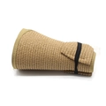 Foldable khaki straw sun visor with black elastic band for easy outdoor storage - One Size / Khaki