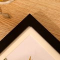 Minimalist black square oil painting frame with 90-degree corner joint and white mat - Flat Style / 4 inch (13.1*13.1cm) / Black