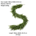 Ghirlanda di cedro PE verde realistica 180cm con 78 punte per decorazioni festive - Ghirlanda di Pino Realistica da 180cm (78 Rami)