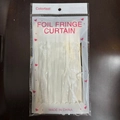 Silver foil fringe curtain in packaging for festive stage and party backdrop decor - White