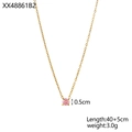 Macro shot of 0.5cm pink gemstone pendant with gold chain, 40+5cm length detail - October-Light Pink
