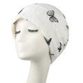Gorro de invierno blanco con estampado de mariposas y diseño de gran tamaño cortavientos - Adulto / Blanco Roto