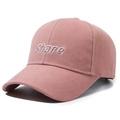 Pink cotton baseball cap with Share letter embroidery for women in a classic casual style - Adjustable / Pink