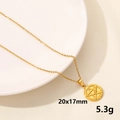 Collana dorata con ciondolo stella luna sole, dimensioni 20x17mm e peso di 5,3g - Pendente Pentagramma Intrecciato / Oro