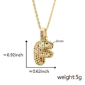 Letter F necklace pendant with colorful pavé zircons in gold-plated finish - Letter F