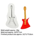 Moule en silicone en forme de guitare pour fondant et chocolat de 9.8x5x1cm - No.1 Guitare / Gris