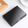 Minimalist black brushed metal credit card case with anti-theft RFID protection feature - 10 Card Slots / Black