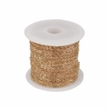 Detalle de 10 yardas de cadena O plana de cobre dorado en carrete para joyería DIY - 1.5mm / Oro KC