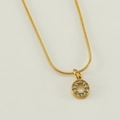 Elegant gold snake chain necklace featuring a sparkling diamond-encrusted letter O pendant - Gold Letter O (With Chain)