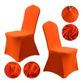 Stretch polyester chair cover in bright orange featuring reinforced edges and elastic fit - M / Standard Type / Orange Red