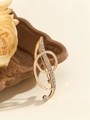 Elegant gold treble clef music note brooch with inlaid sparkling zircons for women - Gold Letter I