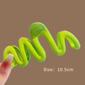 Glossy bright green wavy hair claw clip, 10.5cm large size hair accessories for women - Green