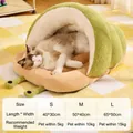 Cama para mascotas con forma de caracol verde y tabla de tallas para perros y gatos pequeños - S / Verde