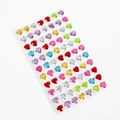 Autocollants 3D de cristaux en forme de cœur coloré avec strass en acrylique variés - 77 Pièces Cœurs