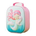 Kids insulated mermaid lunch bag in pink and mint green with 3D unicorn shape EVA front - Mermaid