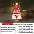 Christmas static window stickers featuring Santa Claus and elk in various size options - S (30x50cm) / Green Theme (P-SD429)