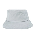Sombrero de pescador gris claro con tejido de textura granulada en blanco - M / Gris