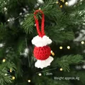 Pendaglio natalizio a caramella fatto a mano all'uncinetto rosso e bianco per l'albero - Caramella di Filato
