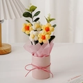 Gelbe Puffblume (Runder Eimer + Fenstertasche + Licht)