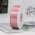 3mm pink double-sided satin ribbon roll for gift wrapping and bookmark crafts - One Roll 91 Meters Long / Bean Paste Pink (75#)